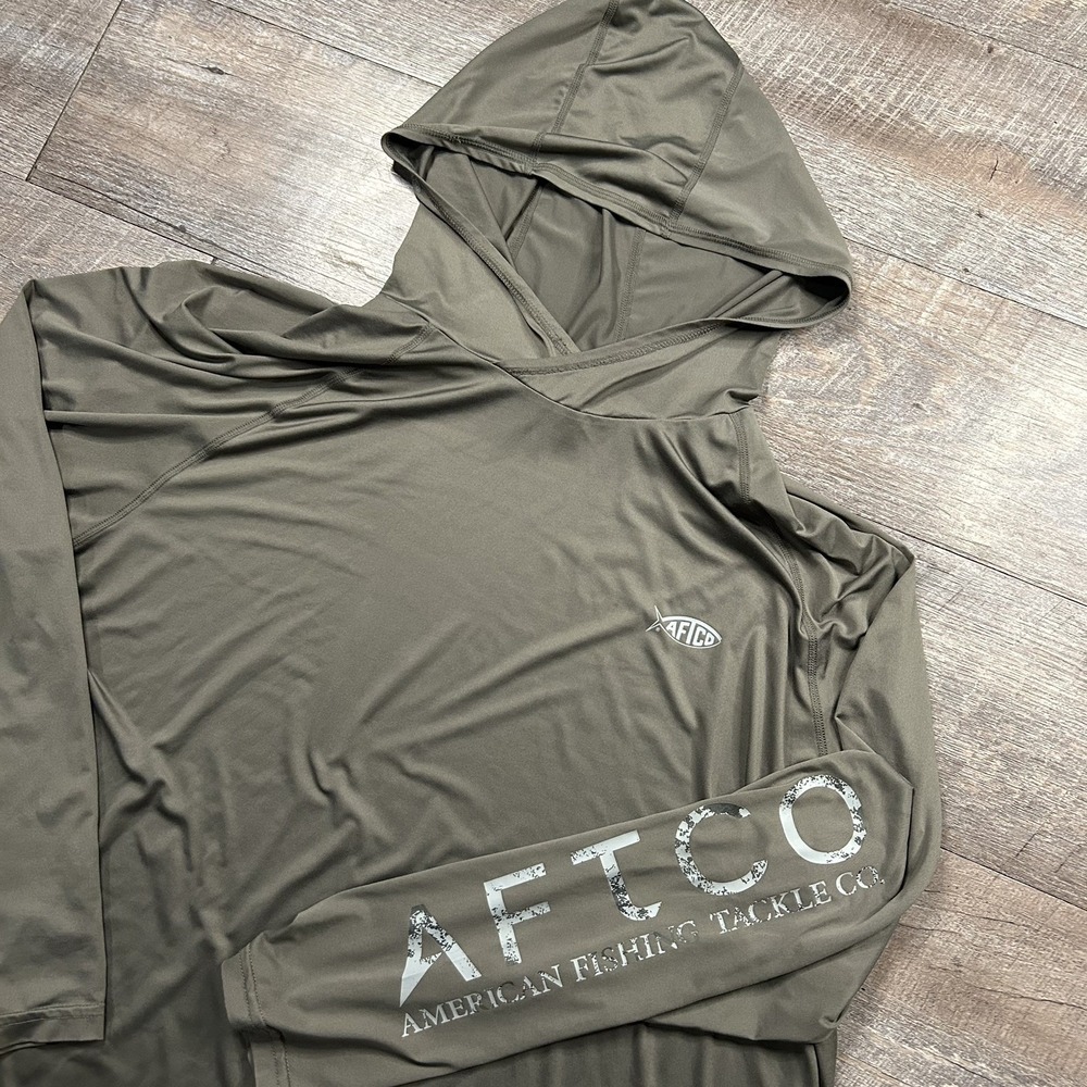 AFTCO AFTECH Reaper Men's Gray Graphic Fleece Pullover Hoodie Size 3XL